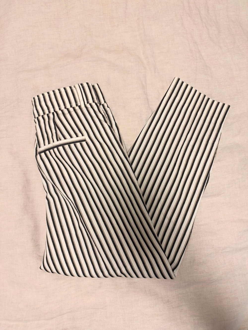 Women’s Black and White Stripe Pants - Classic Tailored Fit